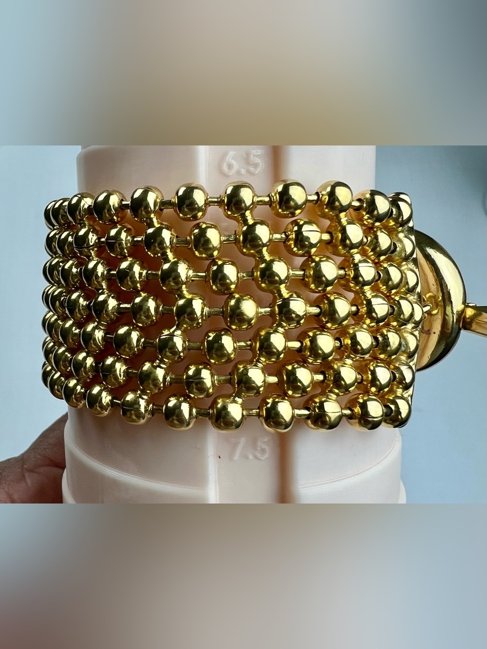 Rare Vintage Christian Dior 7-Strand Gold Tone 1990's Bracelet - Picture 10 of 12